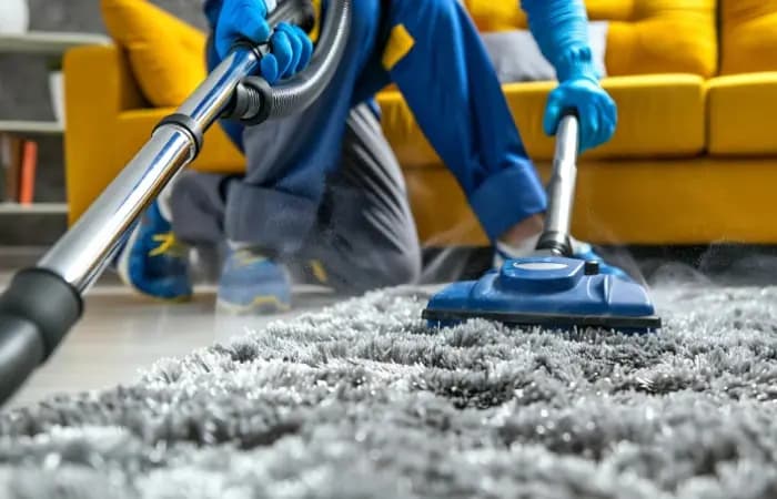 Commercial carpet cleaning in an office